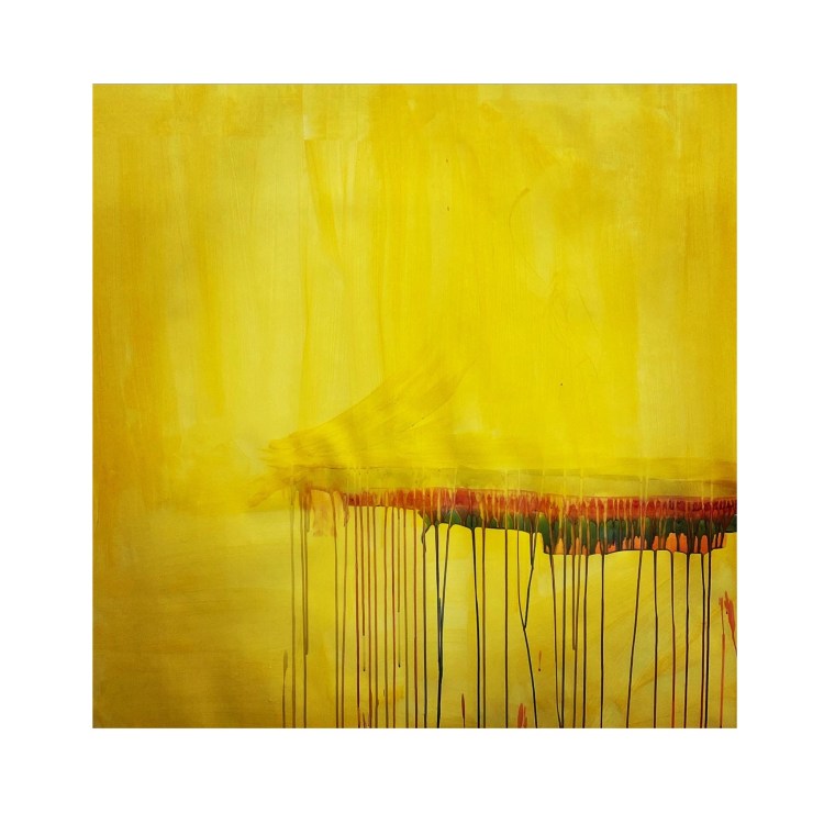 Yellow Square, Painting, Nicolas C James, Acrylic & Mixed Media on Paper
