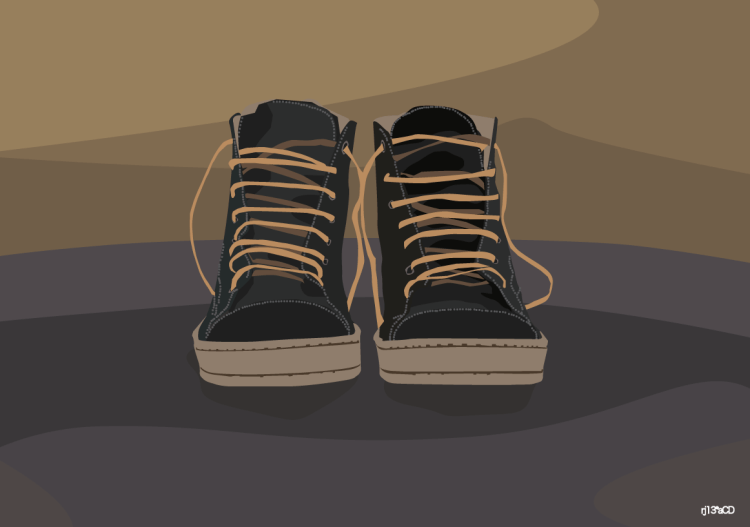 Digital Painting, Boots, Van Gogh Style, Nicolas C James